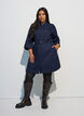 Robe en jean avec ceinture et manches 3/4, Bleu, Model image number 1