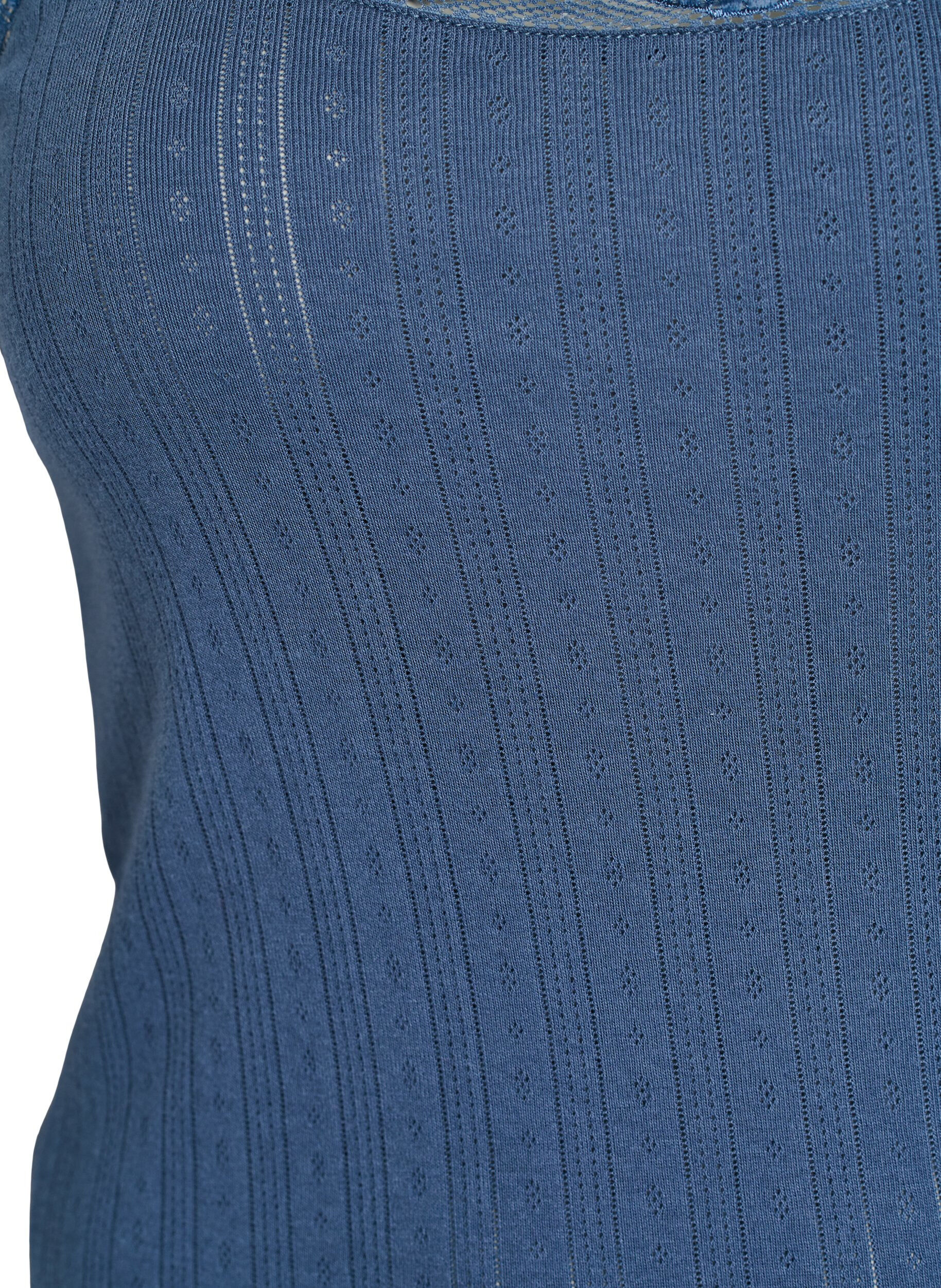 Zizzi Chemise de nuit &agrave; fines bretelles et motif textur&eacute;, Bleu, Packshot image number 2