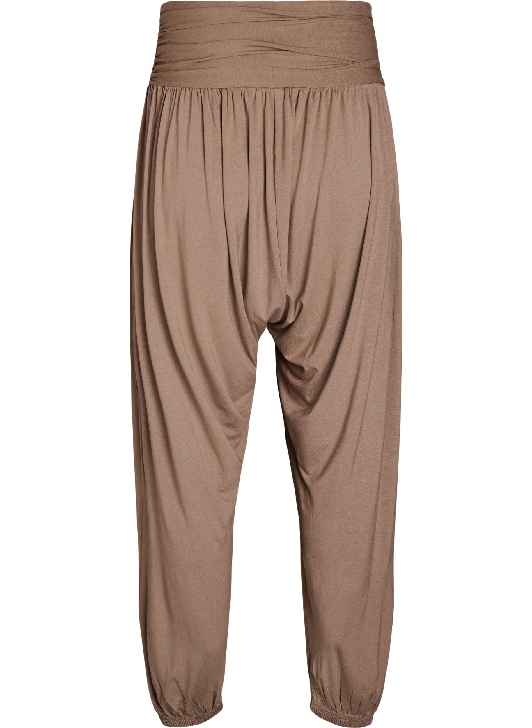 Zizzi Pantalon sarouel ample, Marron, Packshot image number 1