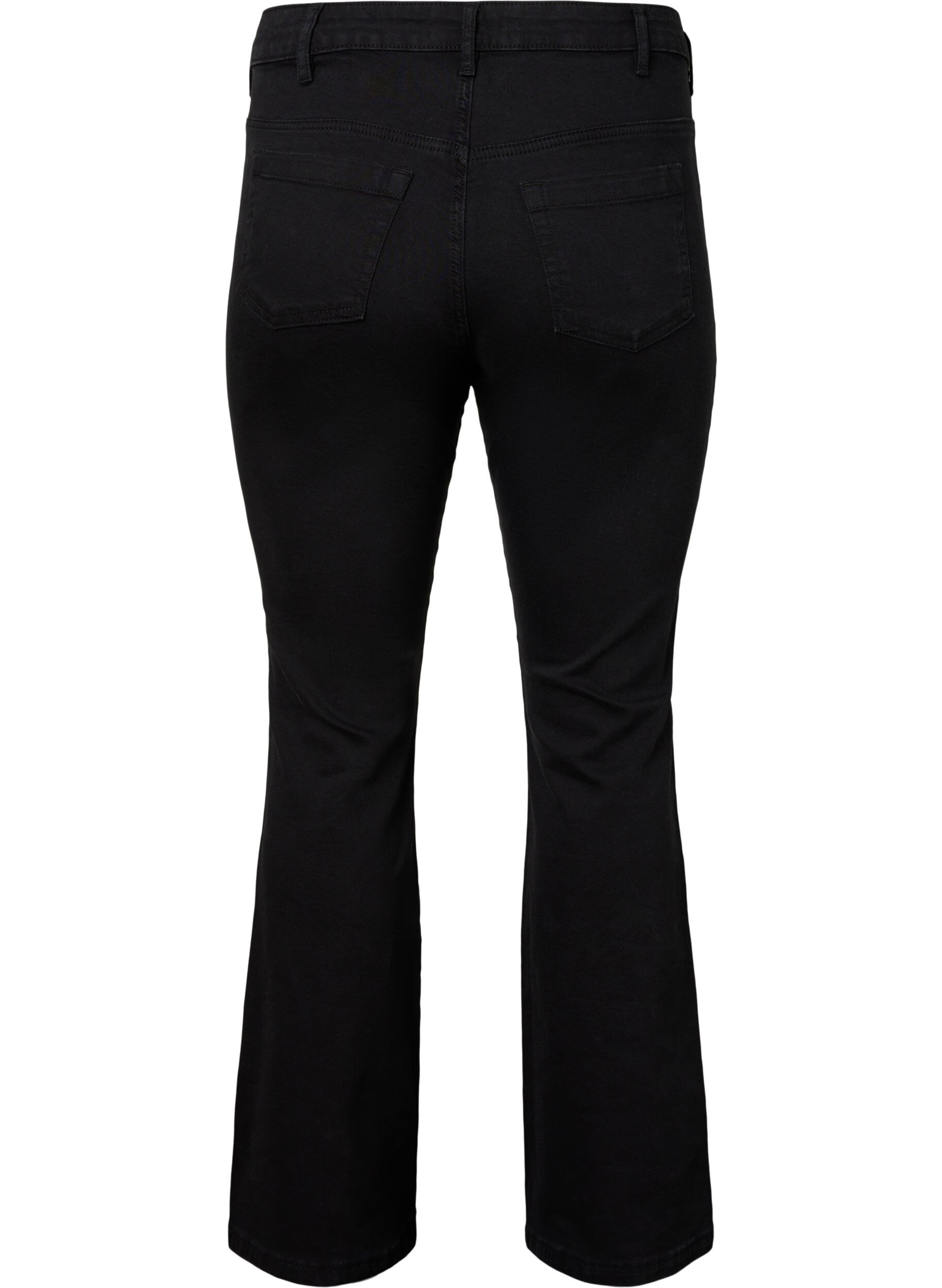 Zizzi Jeans bootcut Ellen &agrave; taille haute, Noir, Packshot image number 1