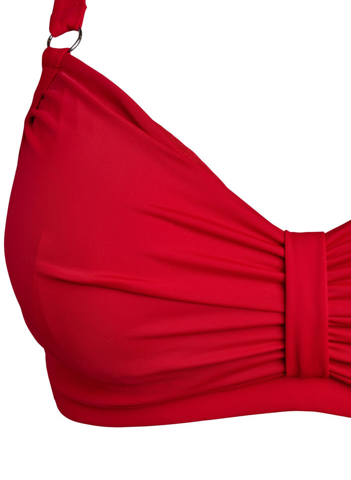 Soutien-gorge de bikini &agrave; armatures avec drap&eacute;, Rouge, Packshot image number 2