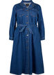 Robe chemise midi en denim avec ceinture, Dark Blue Denim, Packshot image number 0
