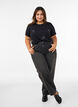 T-shirt en viscose avec strass, Noir, Model image number 1