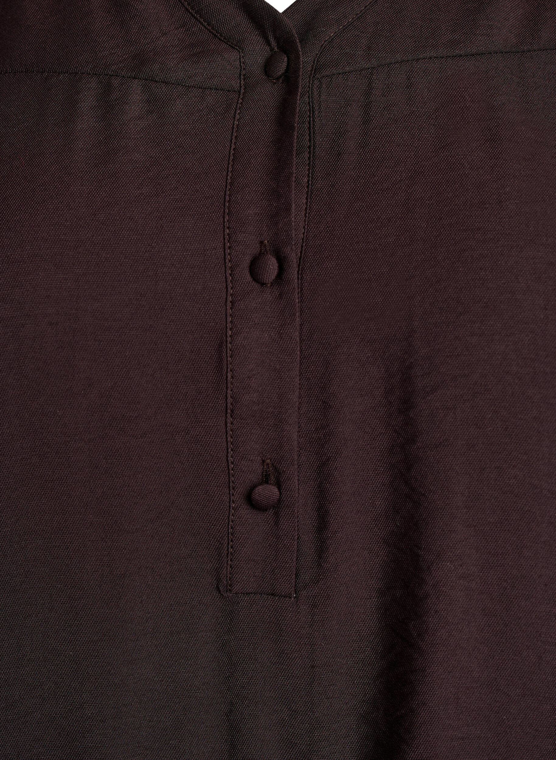 Zizzi Blouse en viscose avec smock et d&eacute;tails fronc&eacute;s, Marron, Packshot image number 2