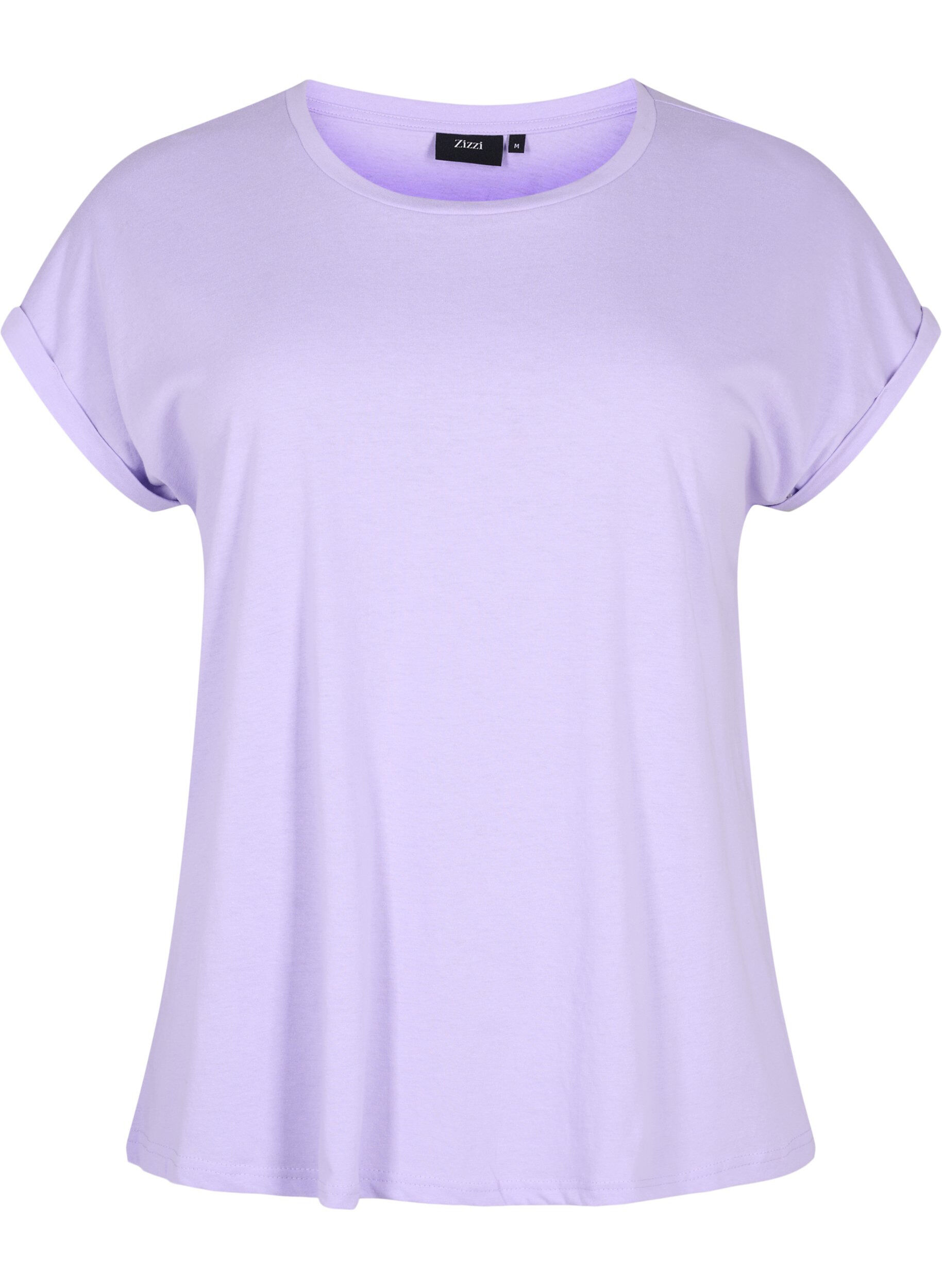ZizziT-shirt &agrave; manches courtes en coton m&eacute;lang&eacute;, Violet, Packshot image number 0