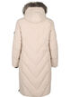 Long manteau d'hiver &agrave; fermeture &agrave; attaches et col en fausse fourrure, Beige, Packshot image number 1