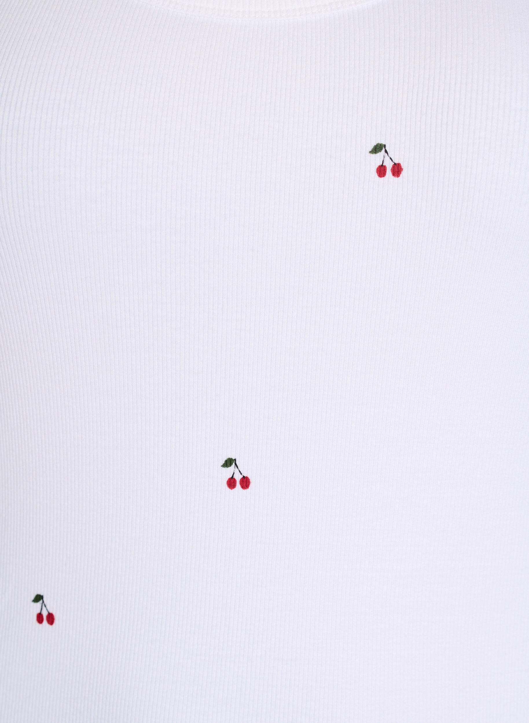 Zizzi Haut ajust&eacute; avec motif, Blanc, Packshot image number 2