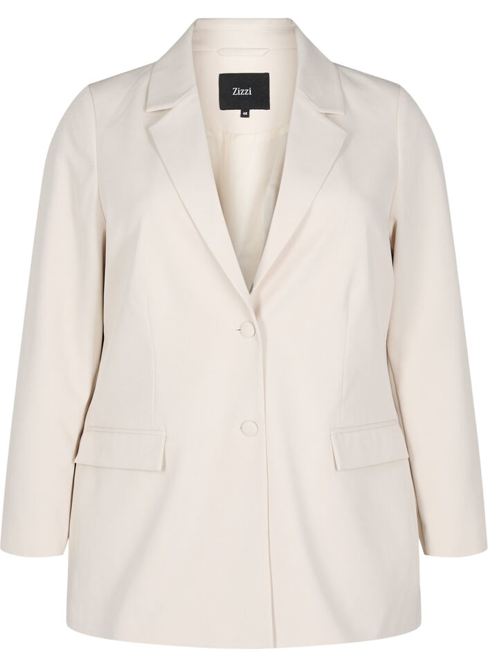 Blazer classique avec fermeture boutonn&eacute;e, Beige, Packshot image number 0