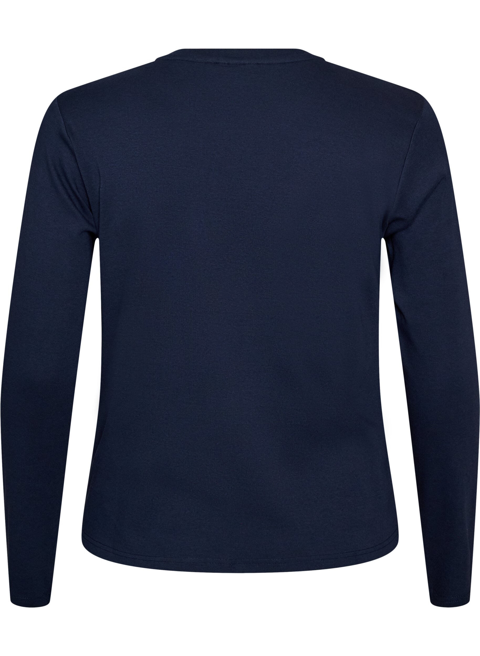 ZizziT-shirt basique &agrave; manches longues et col rond, Bleu, Packshot image number 1