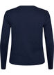 T-shirt basique &agrave; manches longues et col rond, Bleu, Packshot image number 1