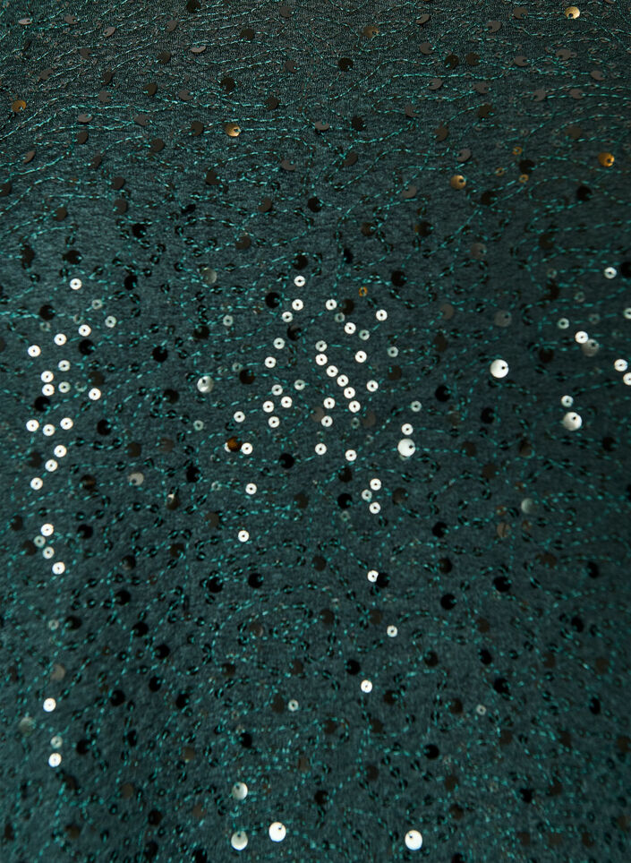 Robe courte en sequins &agrave; la coupe trap&egrave;ze, Vert fonc&eacute;, Packshot image number 2