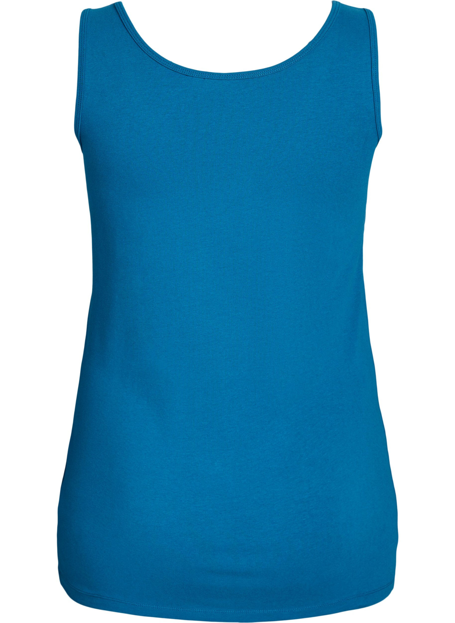 Zizzi Haut uni Basic en coton, Bleu p&eacute;trole, Packshot image number 1