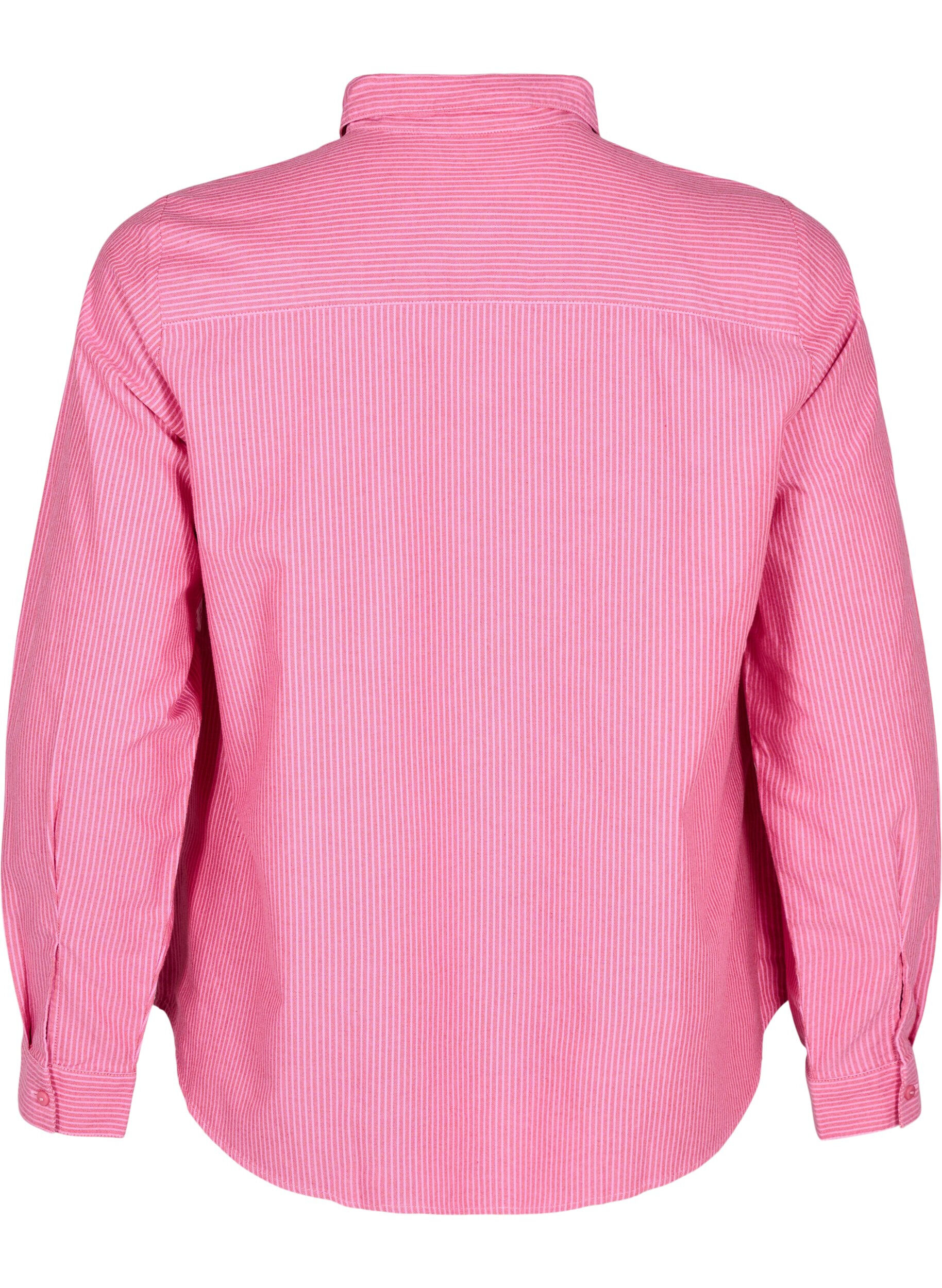 Zizzi Chemise &agrave; manches longues en coton, Rouge, Packshot image number 1