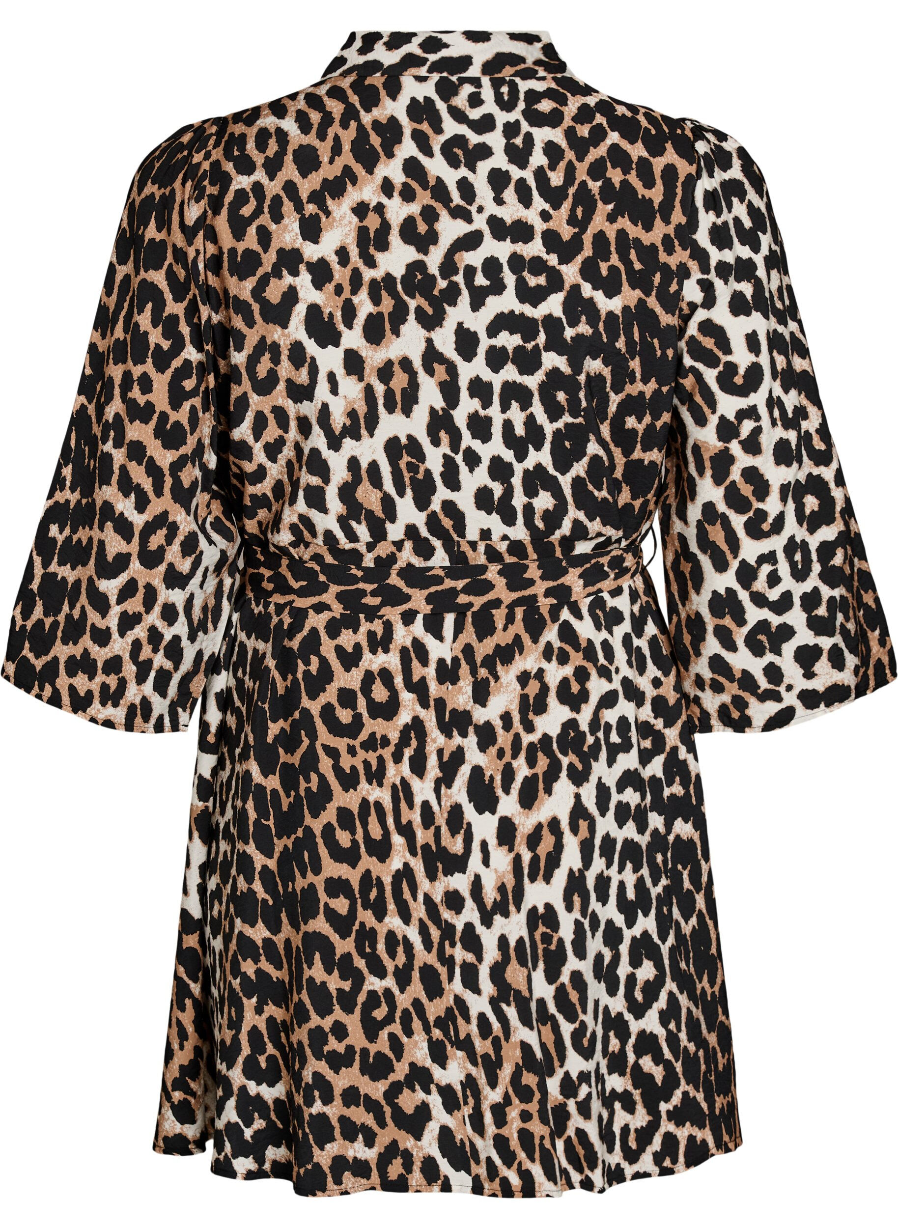 Zizzi Tunique &agrave; motifs avec une ceinture &agrave; nouer et des manches 3/4, Marron, Packshot image number 1