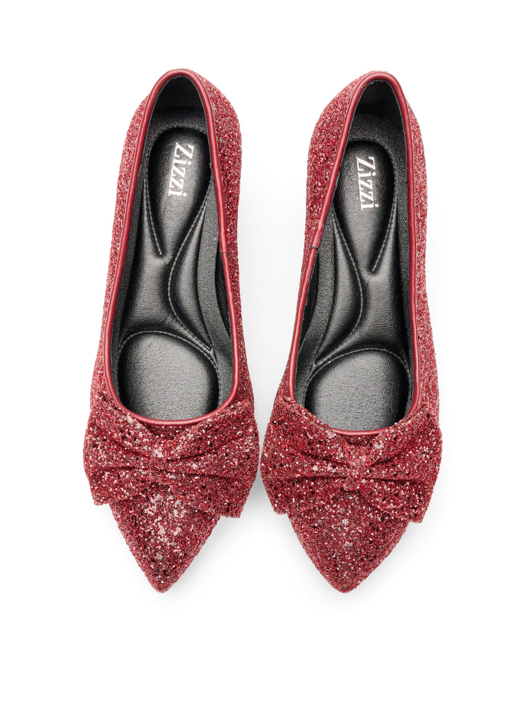 ZizziEscarpin &agrave; paillettes avec n&oelig;ud, Bordeaux, Packshot image number 2