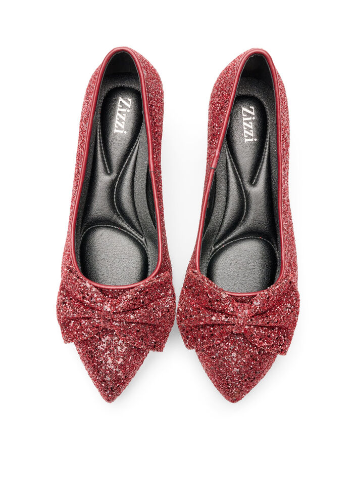 Escarpin &agrave; paillettes avec n&oelig;ud, Bordeaux, Packshot image number 2