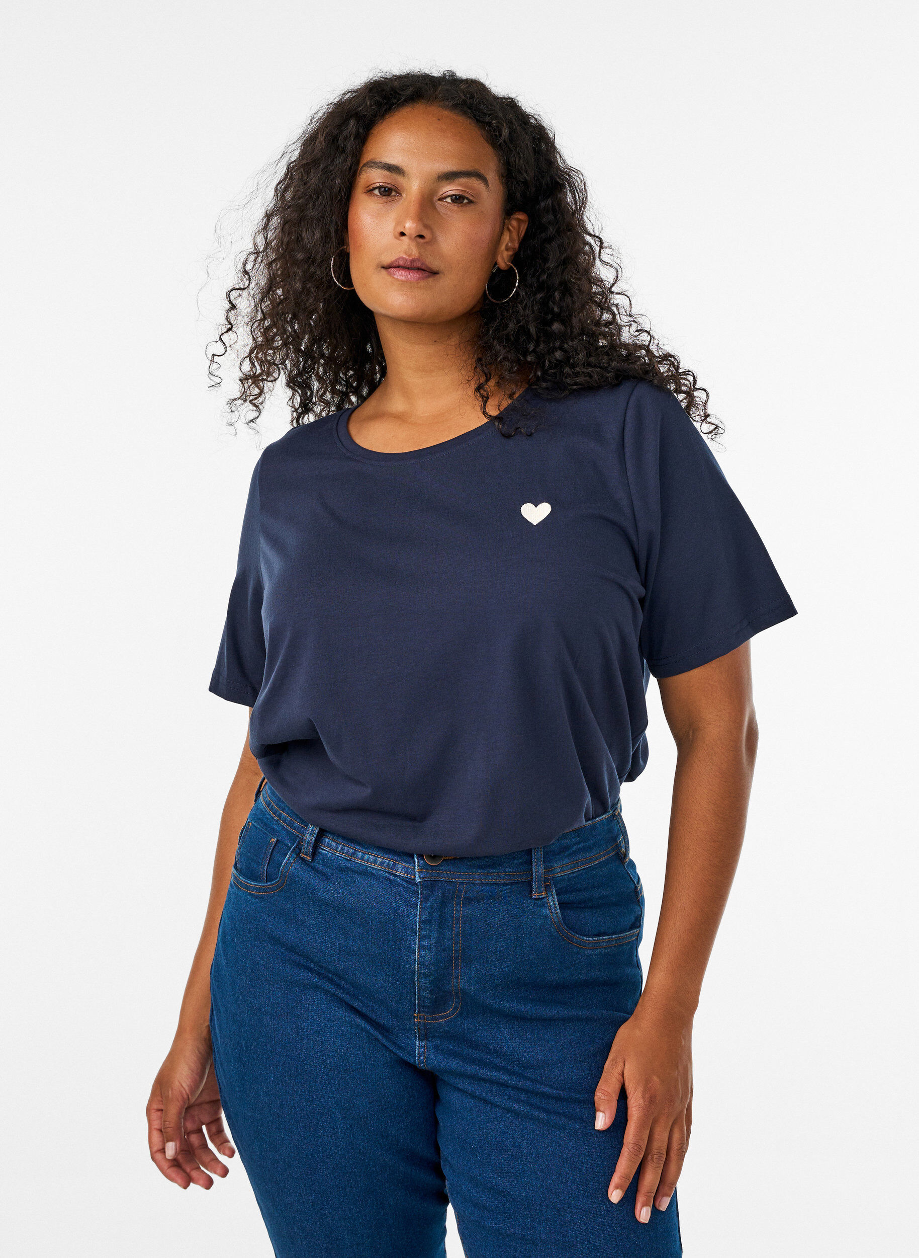 T-shirt imprim&eacute;, Bleu, Model