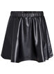 Jupe courte patineuse en similicuir, Noir, Packshot image number 0