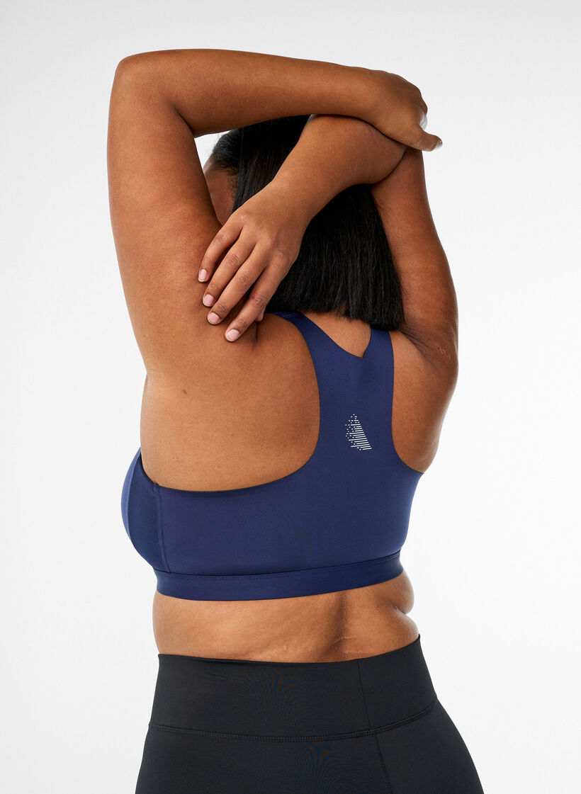 Brassi&egrave;re de sport avec fermeture sur le devant et maintien &eacute;lev&eacute;, Bleu, Model image number 2