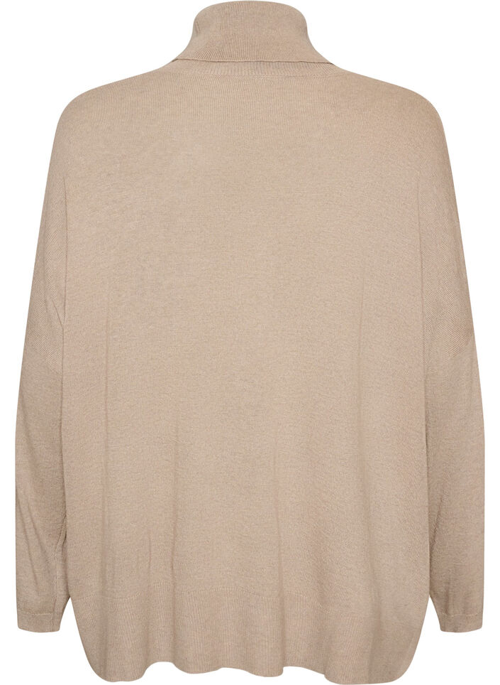 Pull &agrave; col roul&eacute; &agrave; coupe ample, Beige, Packshot image number 1
