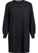Robe courte en maille avec ourlet ondul&eacute; et fentes, Gris anthracite, Packshot image number 0