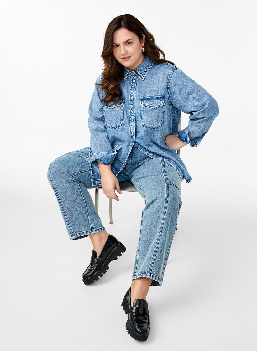 Chemise en jean avec poches de poitrine, Bleu Clair, Image image number 0