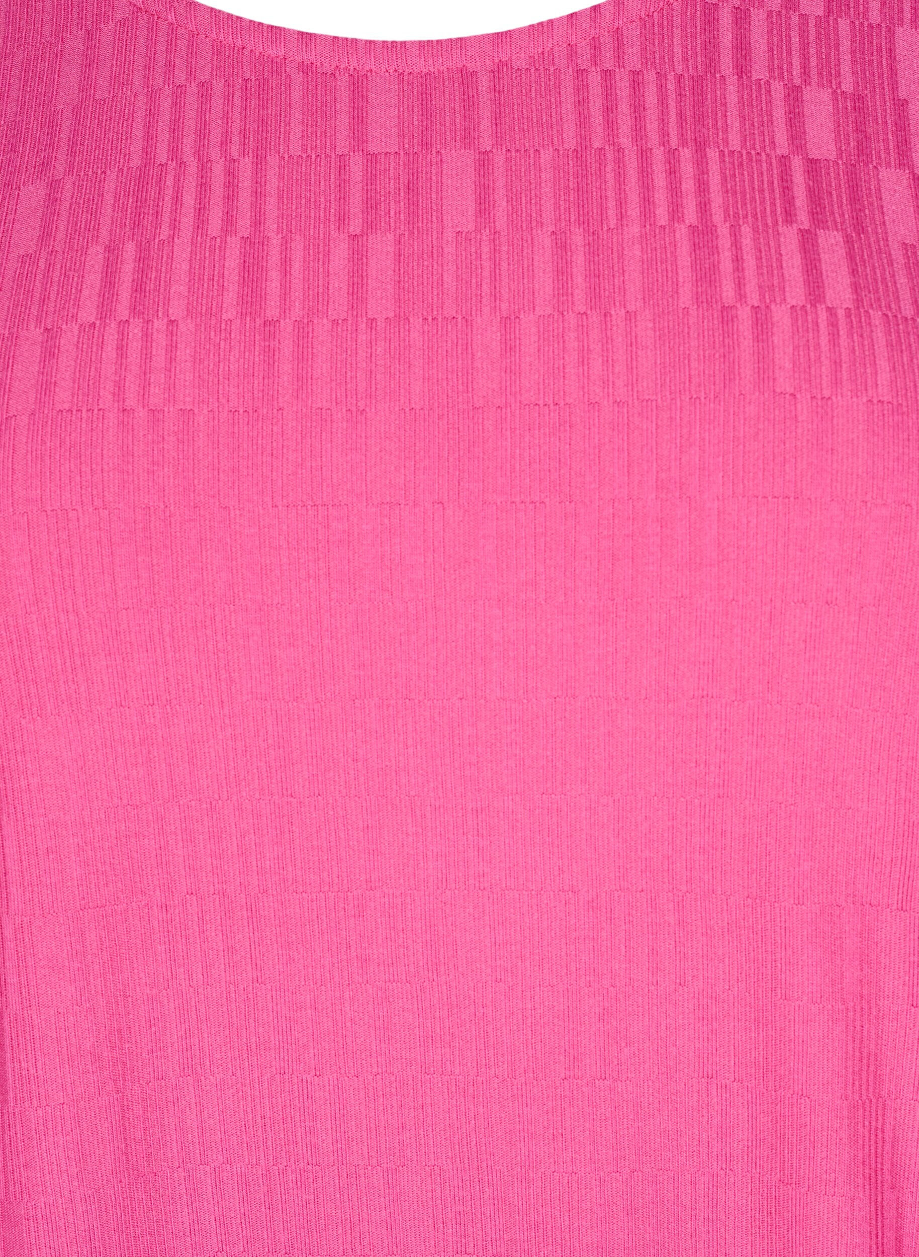 ZizziChemisier &agrave; texture et manches 3/4, Rose, Packshot image number 2