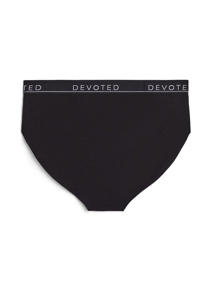 Culotte en coton à taille régulière, Noir, Packshot image number 1