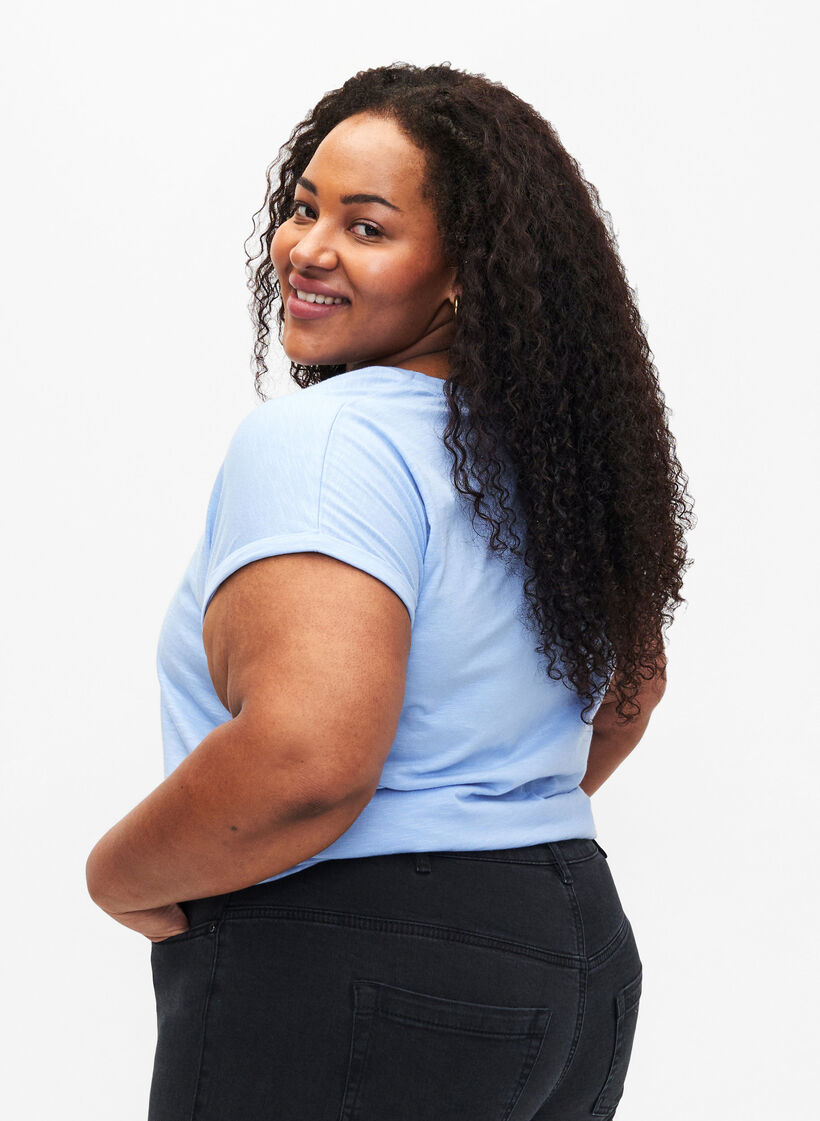 T-shirt imprimé en coton biologique, Serenityw.Navy Print, Model image number 1