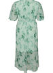 Robe longue en chiffon imprim&eacute; floral et manches courtes, Vert, Packshot image number 1