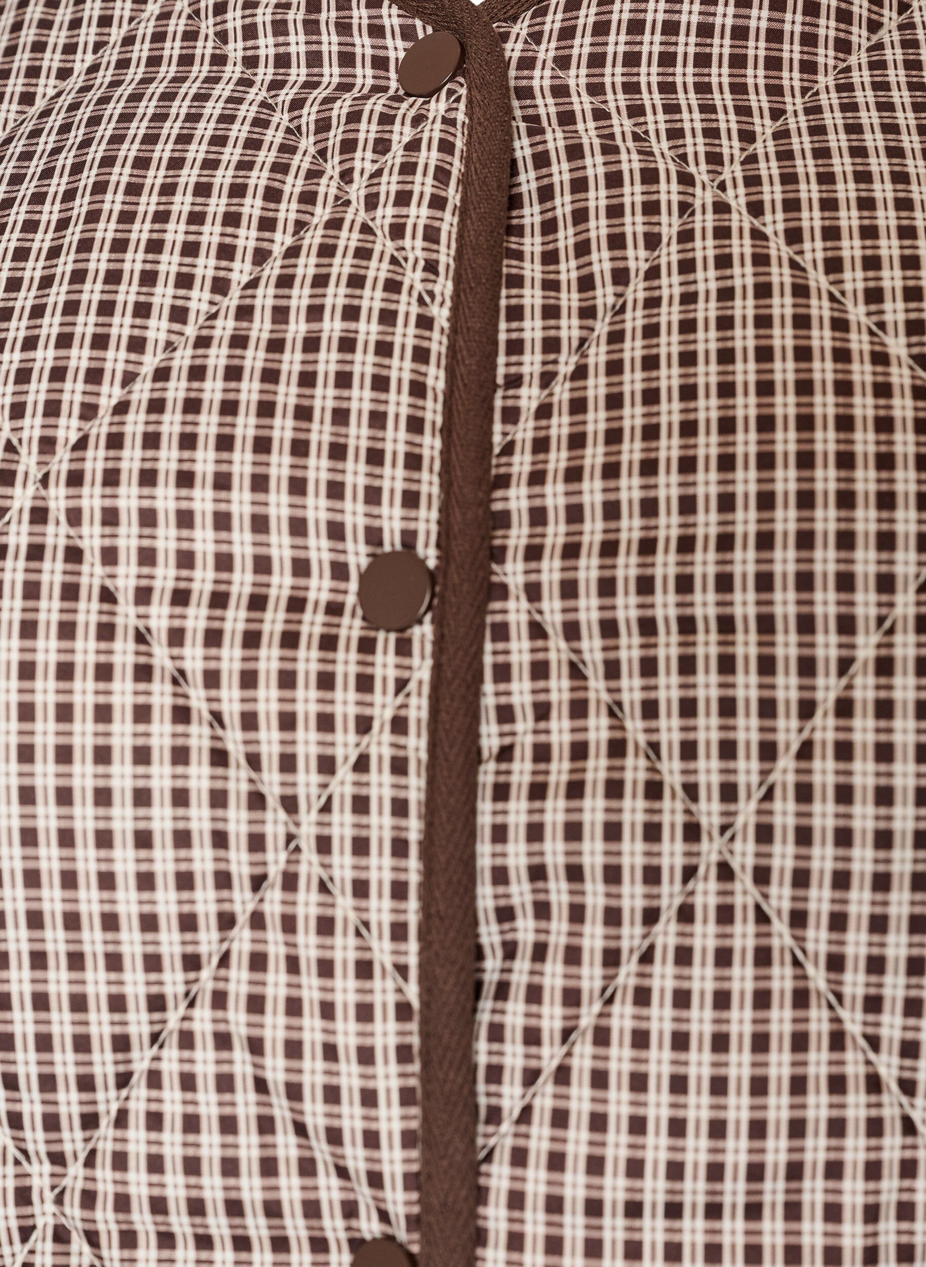 ZizziVeste matelass&eacute;e &agrave; petits carreaux et finitions contrastantes, Marron, Packshot image number 2