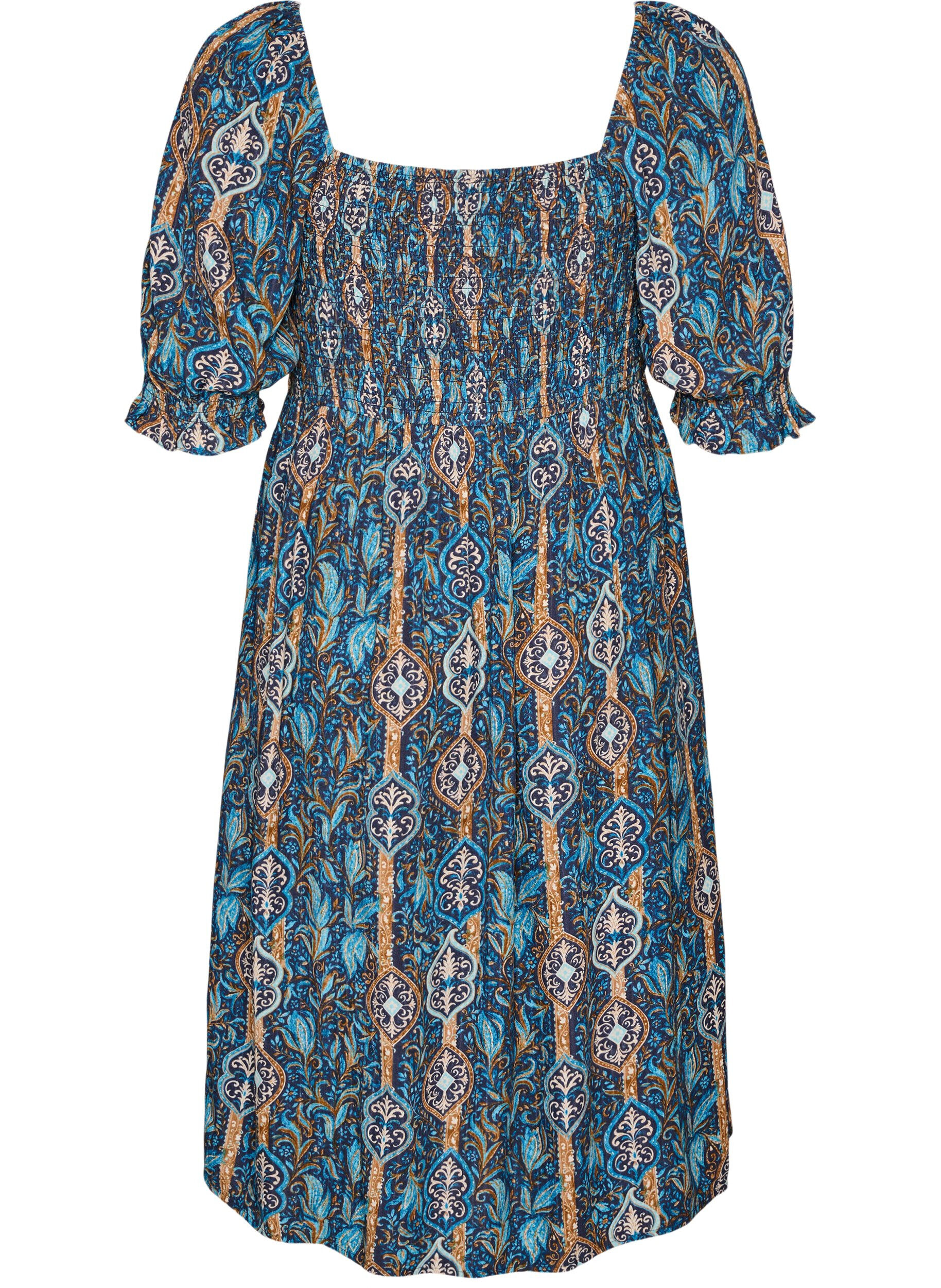 ZizziRobe d'&eacute;t&eacute; en viscose &agrave; imprim&eacute; paisley, Bleu, Packshot image number 1