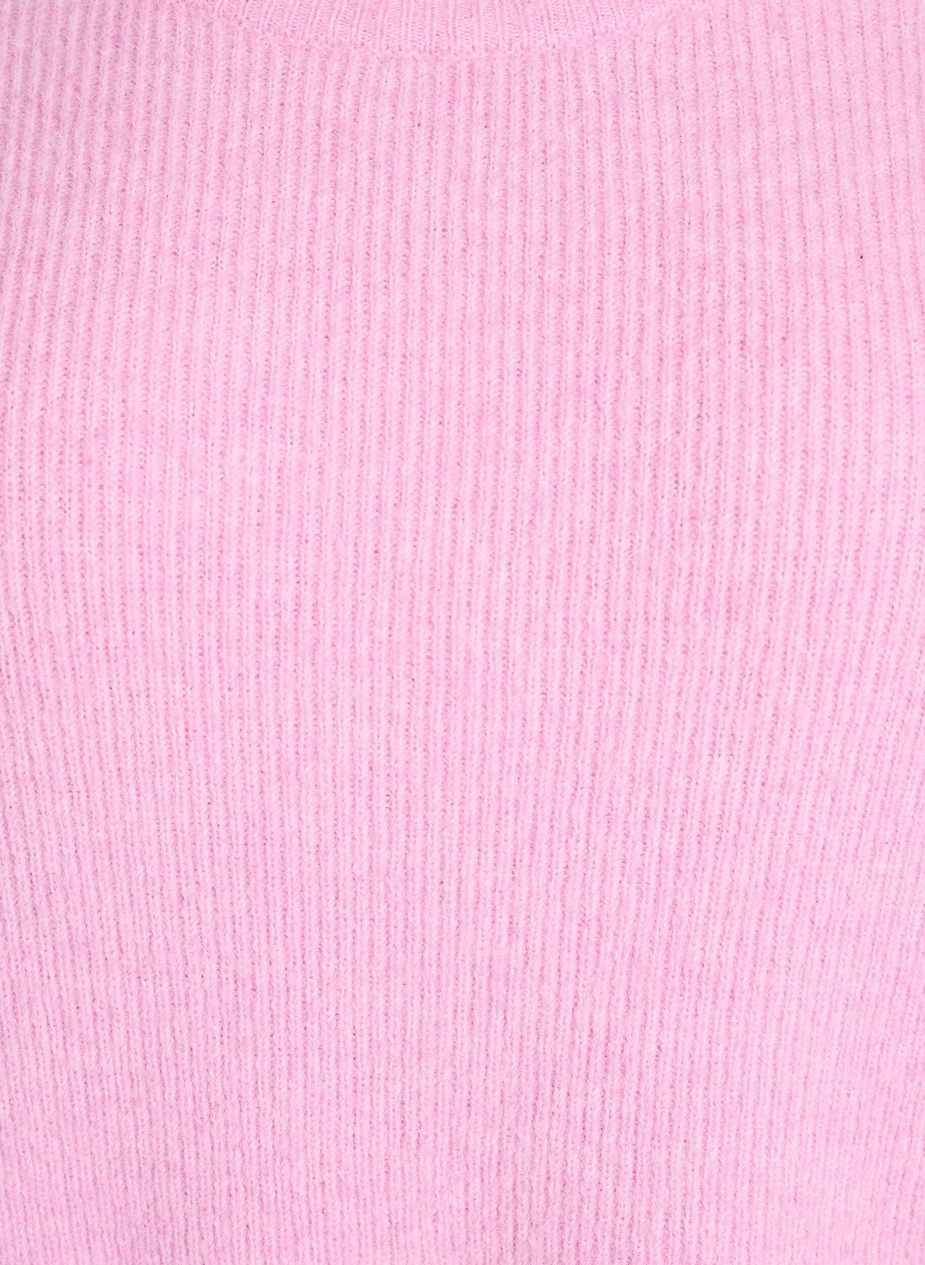 ZizziBlouse en maille chin&eacute;e &agrave; col rond, Rose, Packshot image number 2