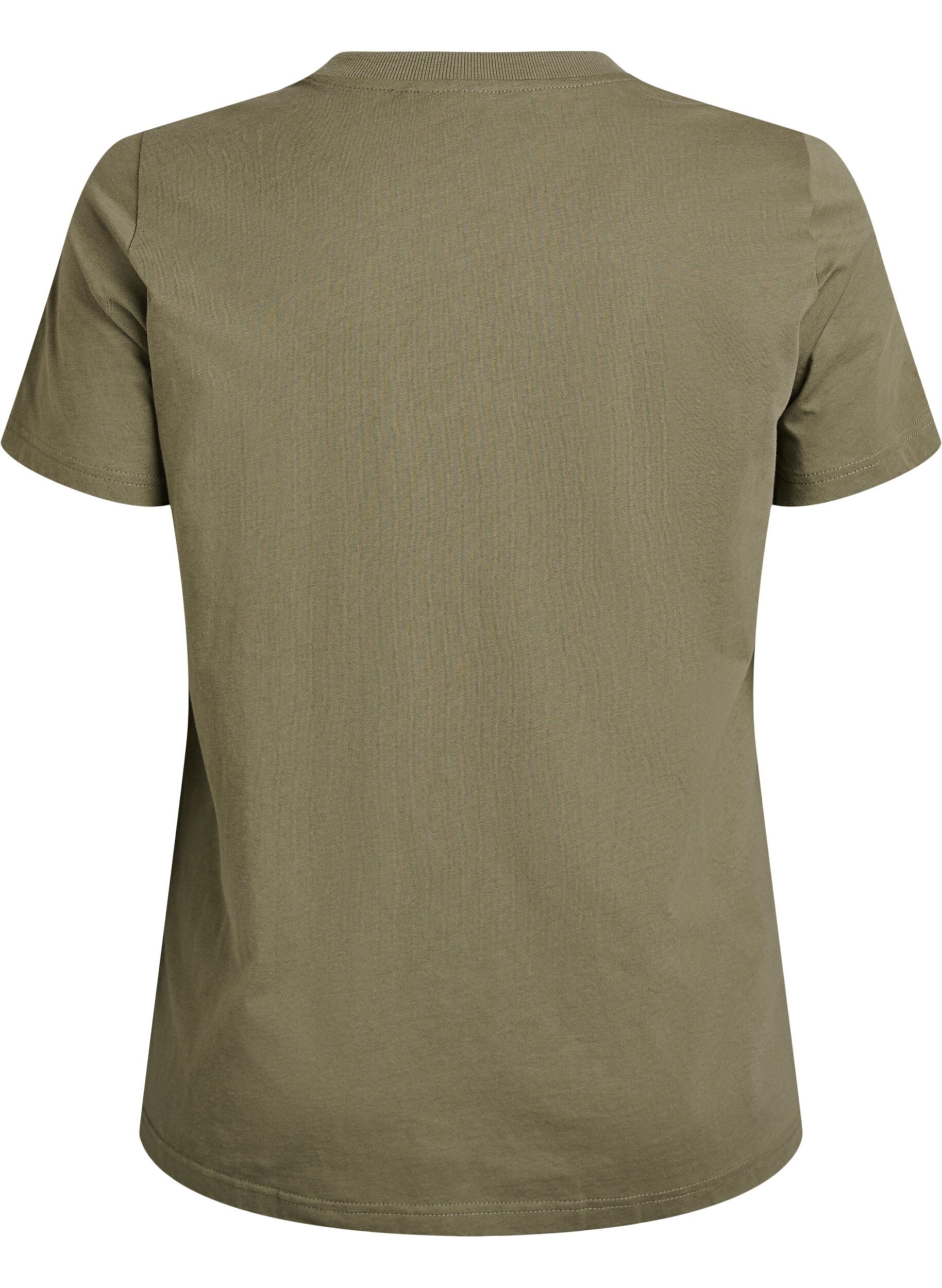ZizziT-shirt basique en coton &agrave; col rond, Vert Kaki, Packshot image number 1