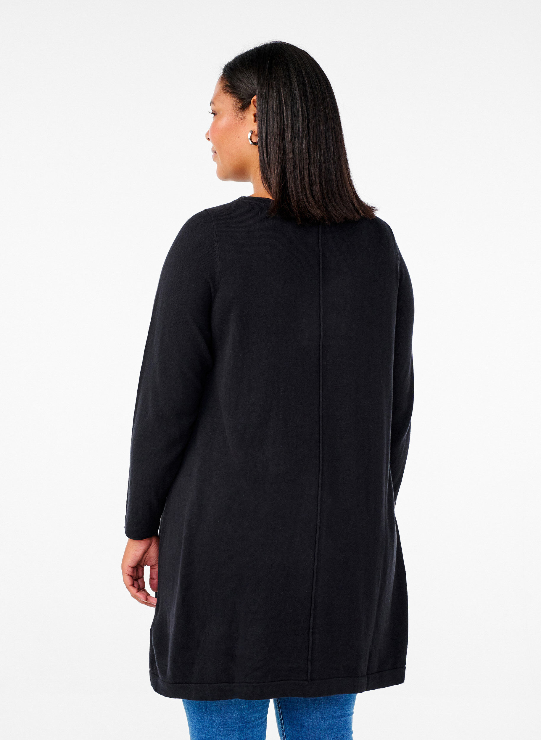 ZizziRobes tricot&eacute;es en m&eacute;lange coton-viscose, Noir, Model image number 2