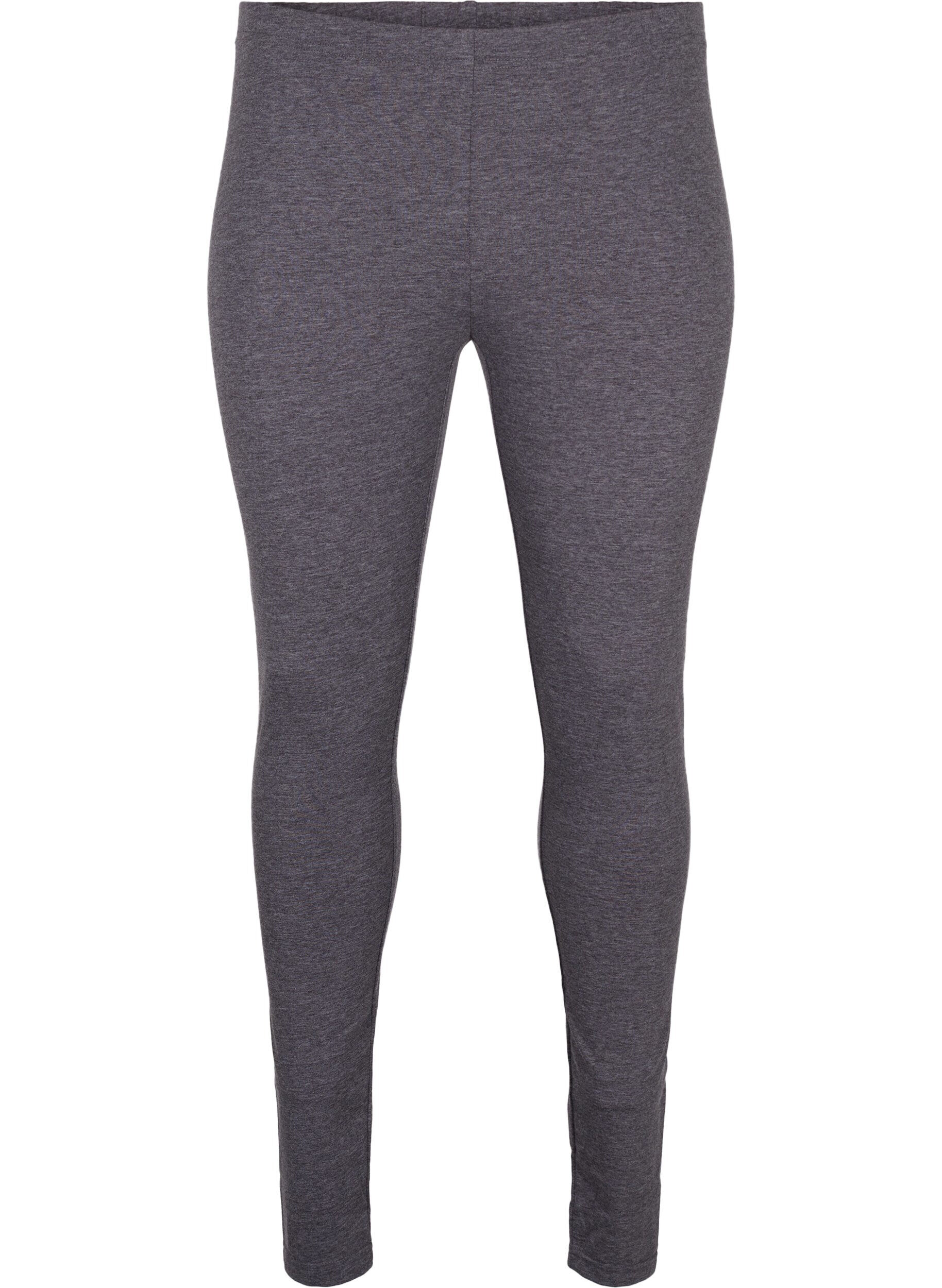 Zizzi Leggings m&eacute;lang&eacute; gris, Dark Grey Melange, Packshot image number 0