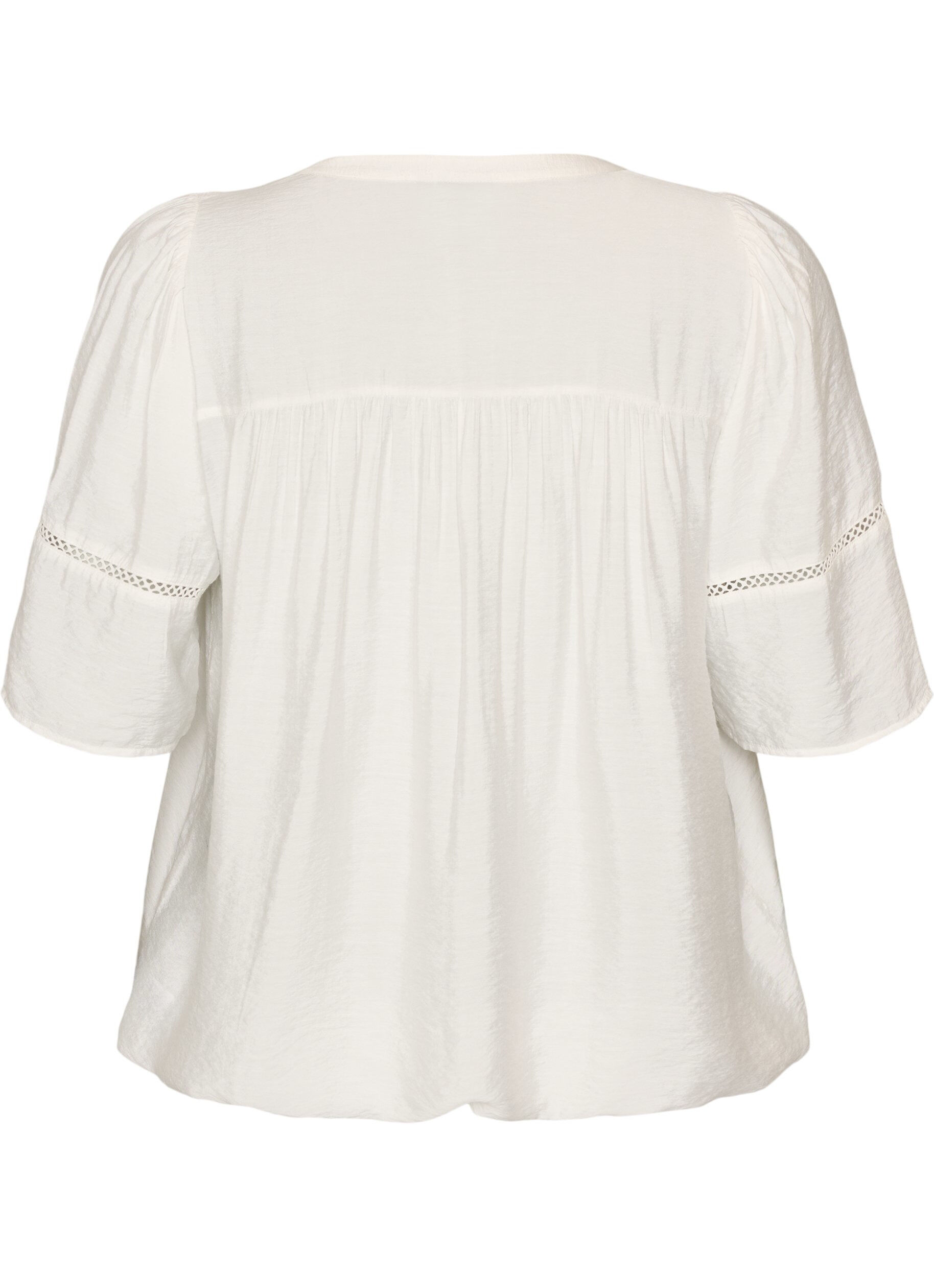 ZizziBlouse en viscose avec nervures et effet ballon, Vanille, Packshot image number 1