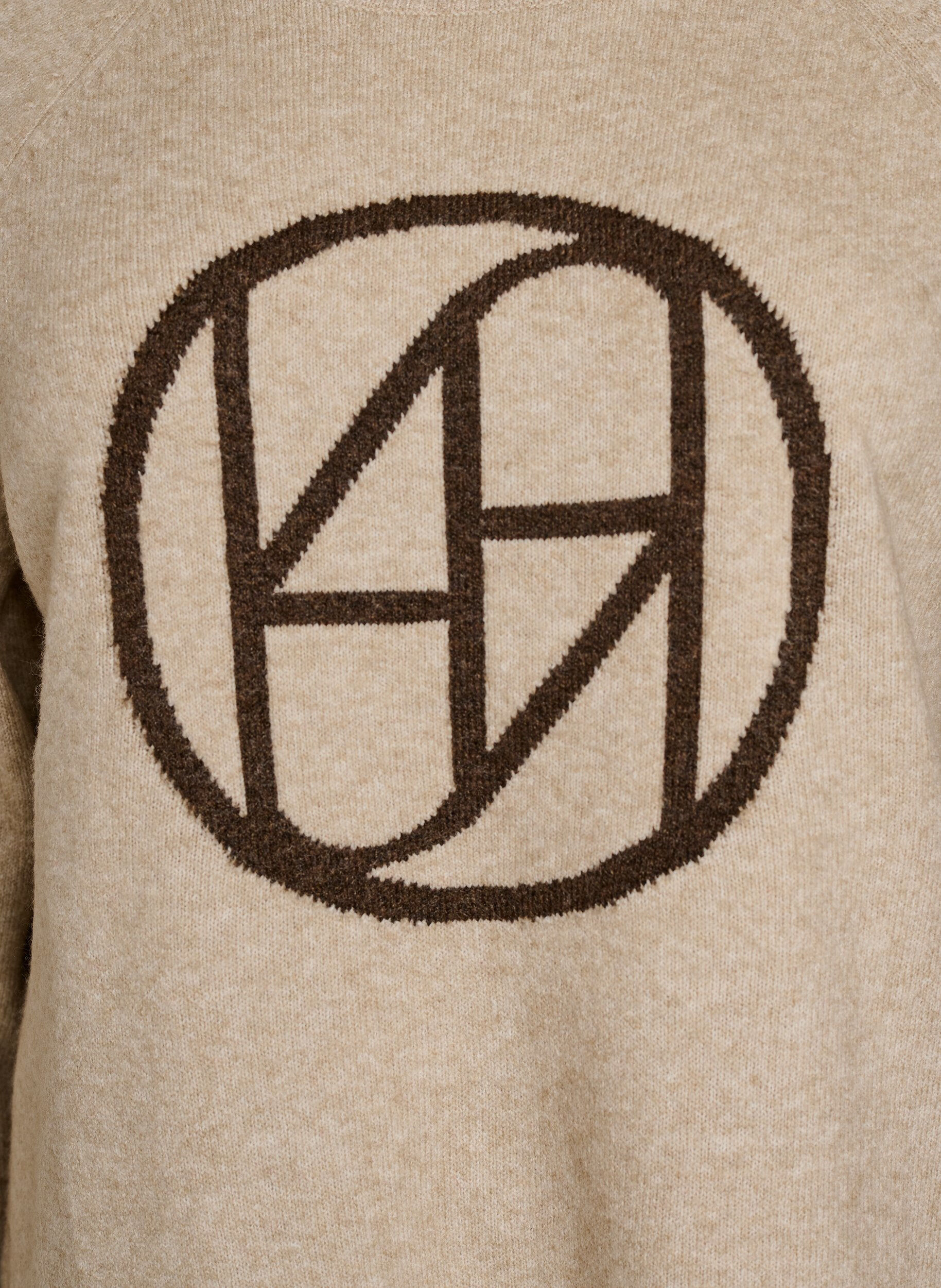 ZizziPull avec logo et rayures contrastantes, Beige, Packshot image number 2