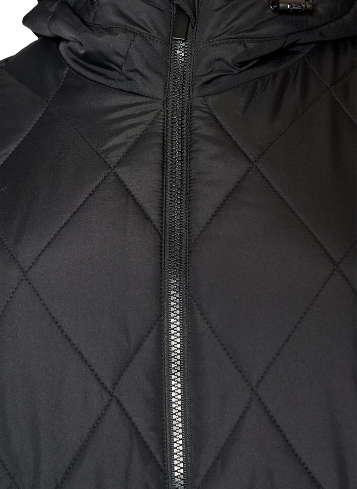 Veste l&eacute;g&egrave;rement matelass&eacute;e en losange, Noir, Packshot image number 2