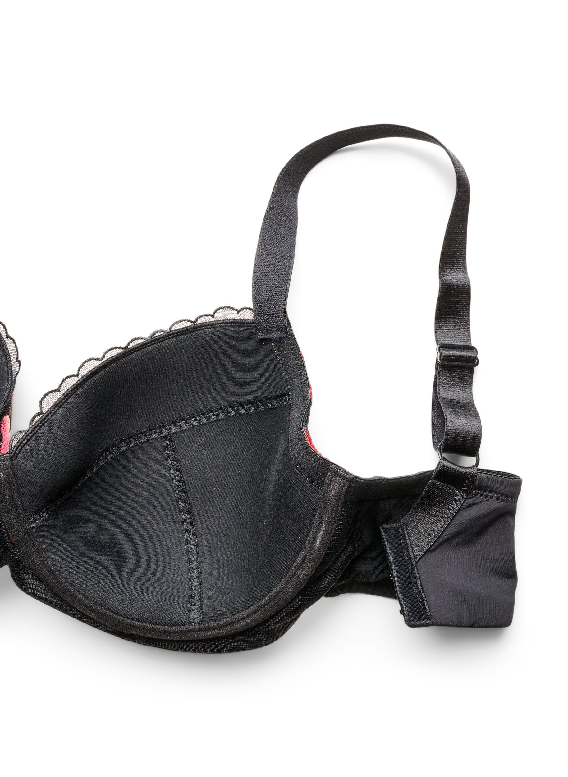ZizziSoutien-gorge rembourr&eacute; &agrave; armatures avec broderie florale, Noir, Packshot image number 3