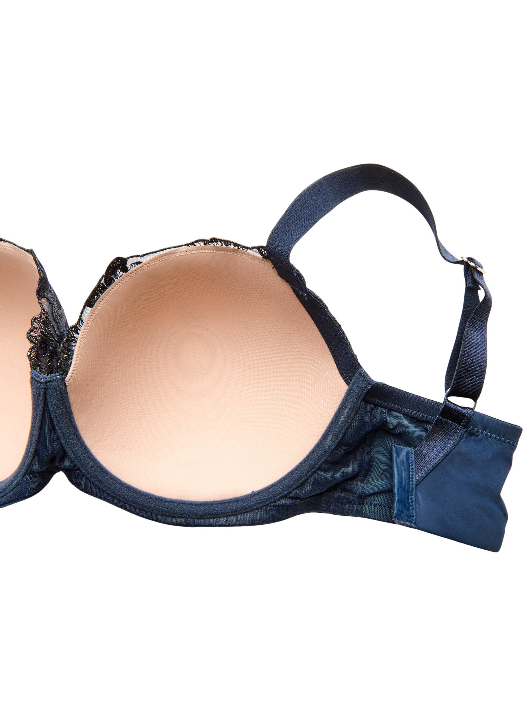 ZizziSoutien-gorge moul&eacute; avec broderies florales et d&eacute;tails drap&eacute;s, Bleu, Packshot image number 3
