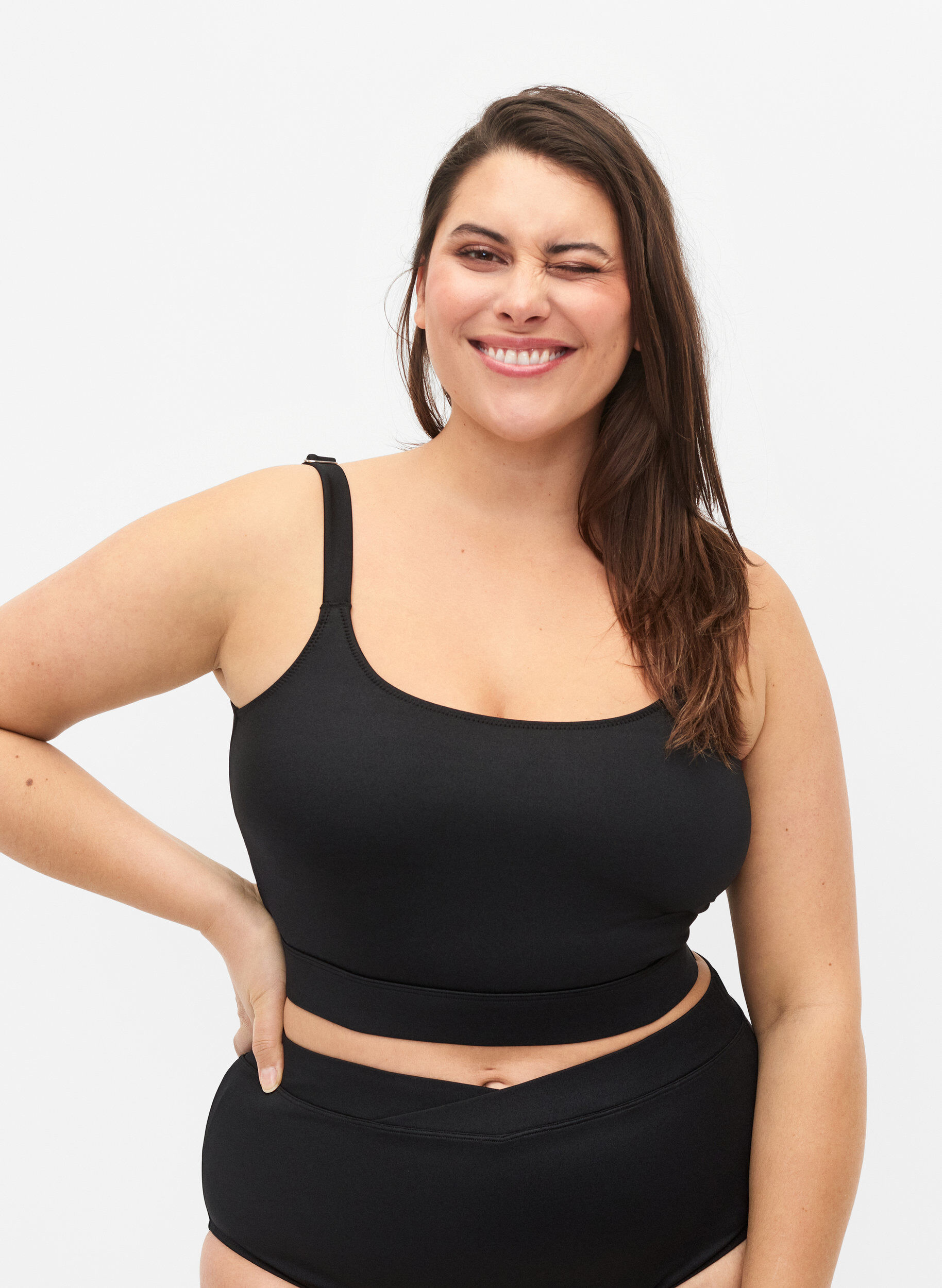 Zizzi Haut de bikini avec bretelles r&eacute;glables, Black, Model image number 0