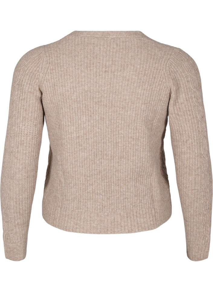 Cardigan en maille avec lien à nouer, Simply Taupe Mel., Packshot image number 1