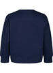 Sweat-shirt avec imprimé texte en relief, Bleu, Packshot image number 1