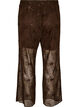 Pantalon en maille avec broderies florales et sequins, Marron, Packshot image number 1