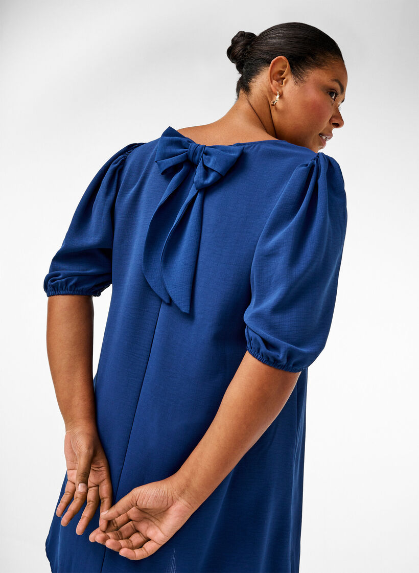Robe courte avec nœud dans le dos, Estate Blue, Image image number 0