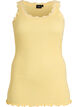 Haut avec bordure en dentelle, Jaune clair, Packshot image number 0