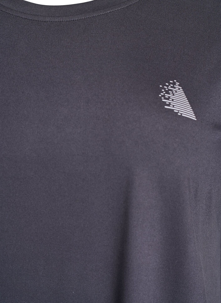 T-shirt de sport couleur unie, Gris anthracite, Packshot image number 2