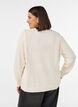 Cardigan avec motif torsad&eacute;, Vanille, Model image number 2