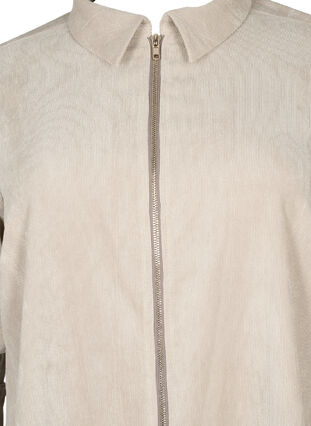 Robe en velours avec fermeture Éclair et manches 3/4, Feather Gray, Packshot image number 2